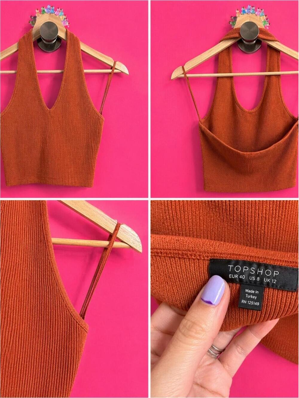 Ann Taylor Bright Orange Sleeveless Cowl-Neck Tank - Picture 2 of 5